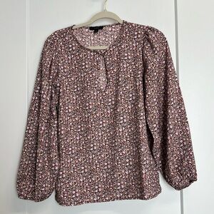 GUC JCrew Floral keyhole top, M
